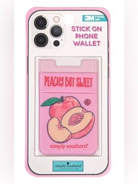 Simply Southern Pink Peach Graphic Stick-On Phone Wallet